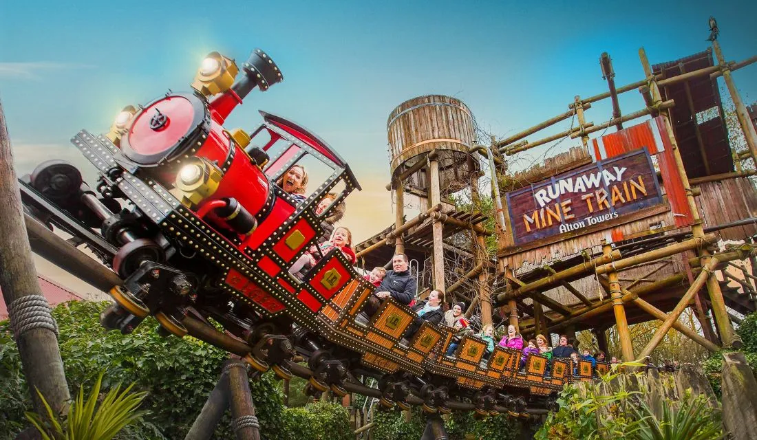 Runaway Mine train at Alton Towers Theme Park