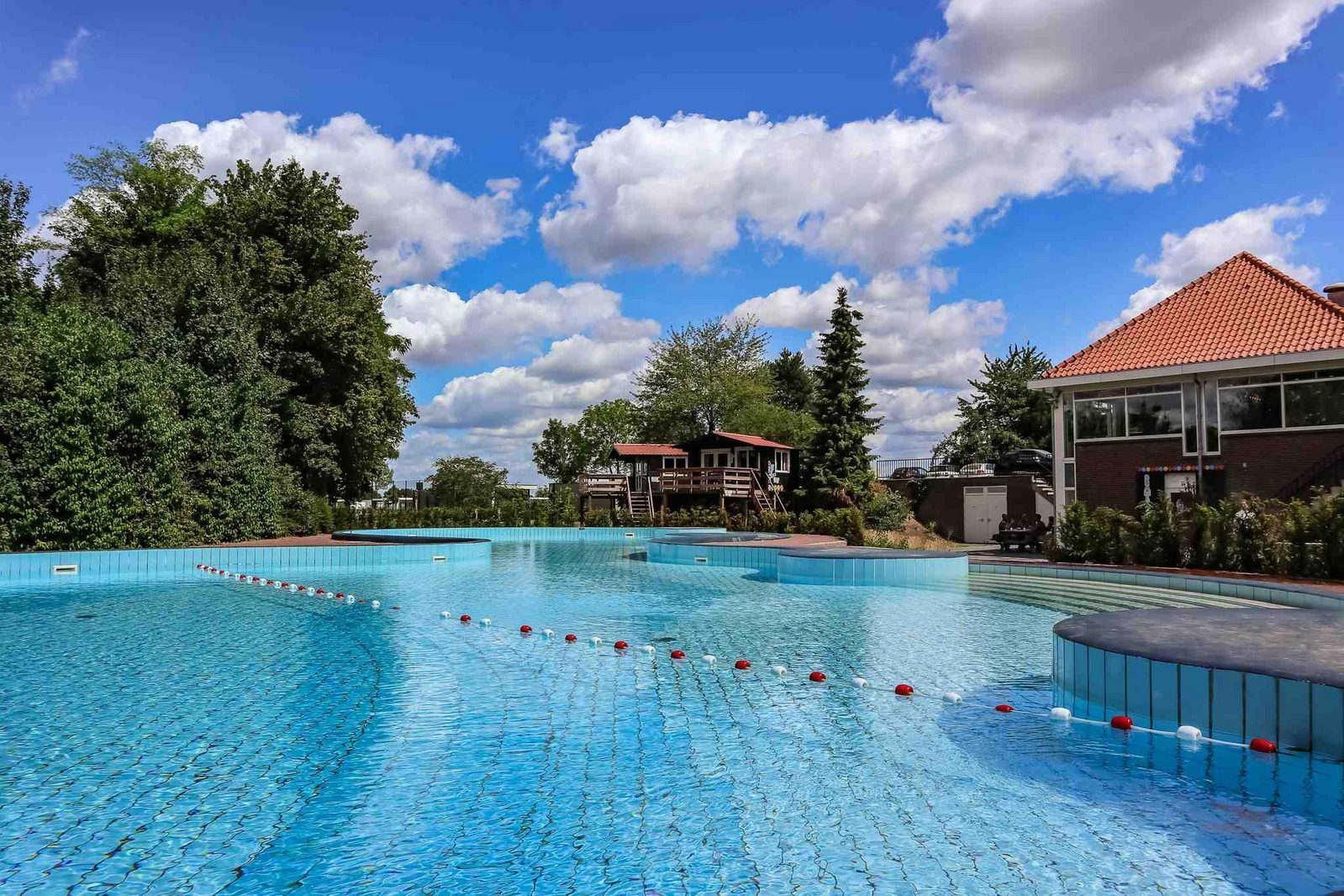 Heated outdoor swimming pool