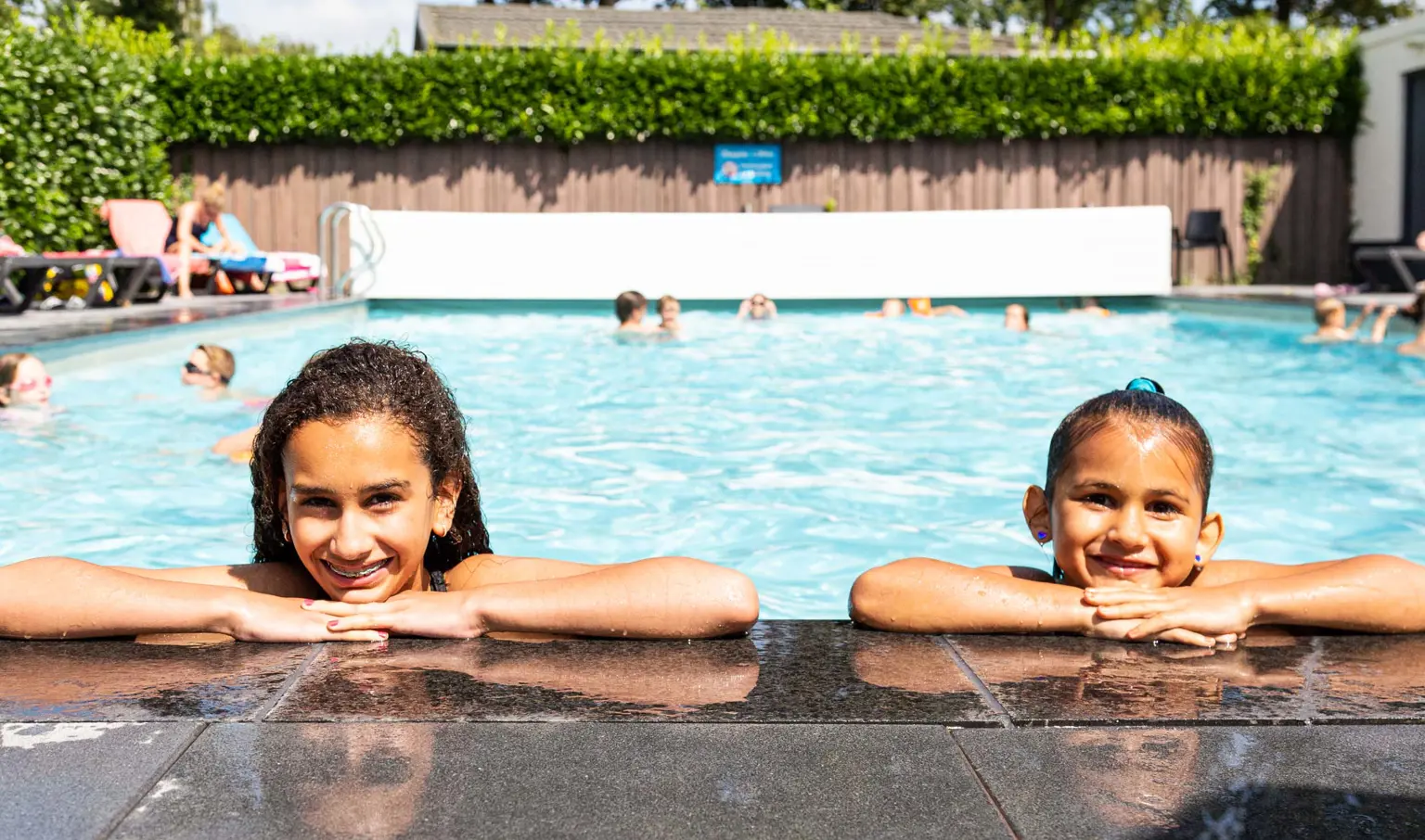 Heated outdoor swimming pool