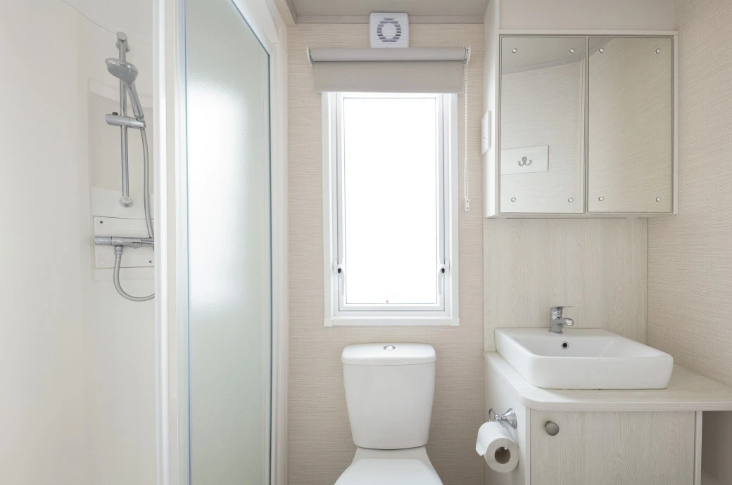 Lake view caravan interior