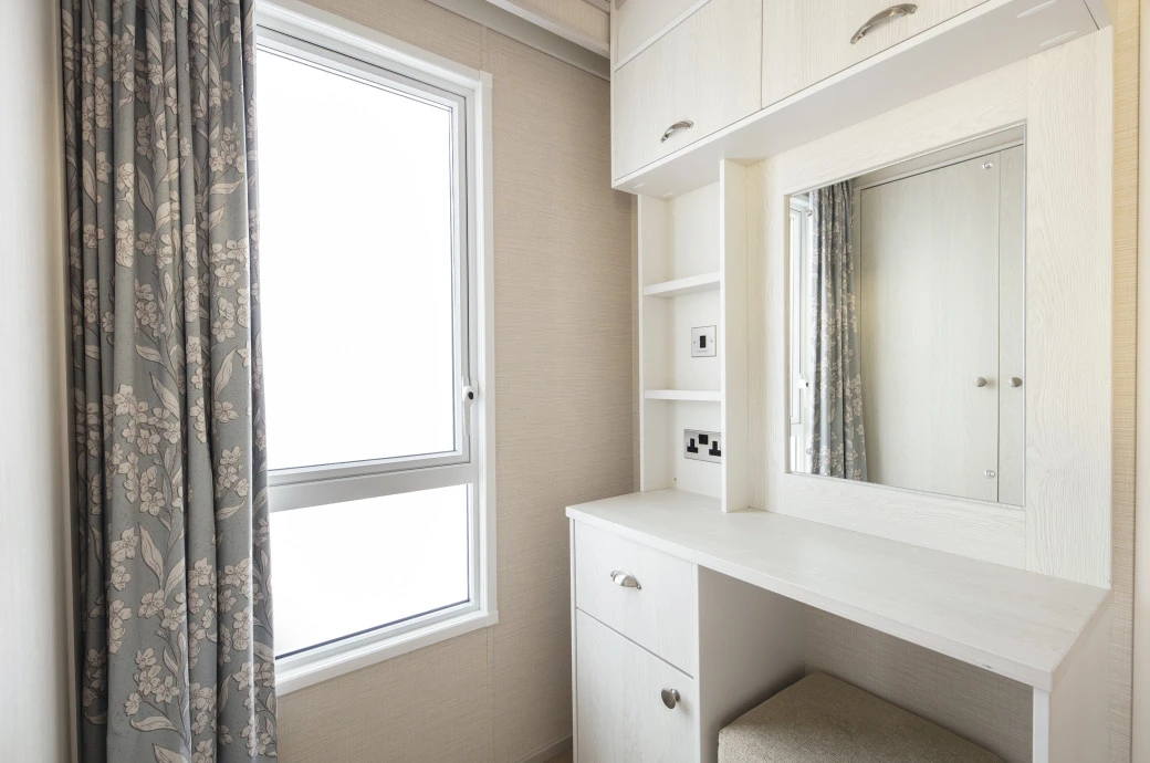 Lake view caravan interior
