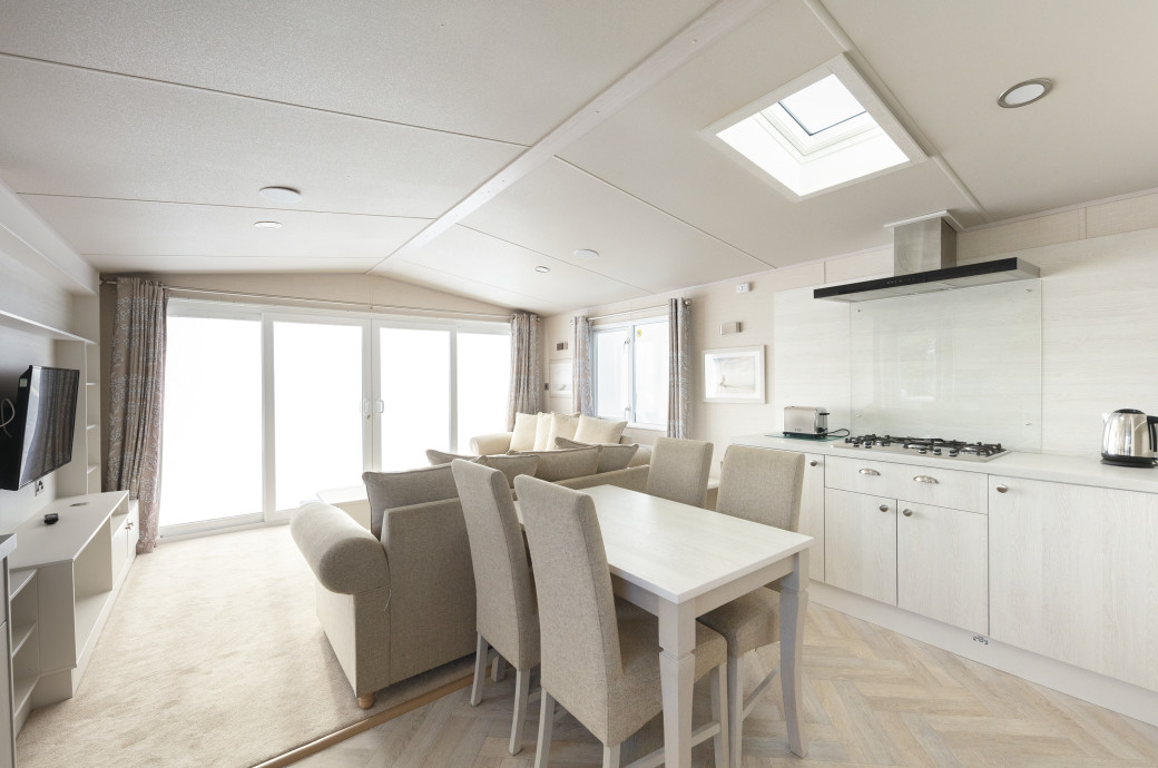 Gold caravan interior