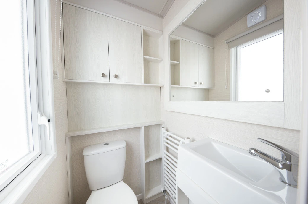 Lake view caravan interior