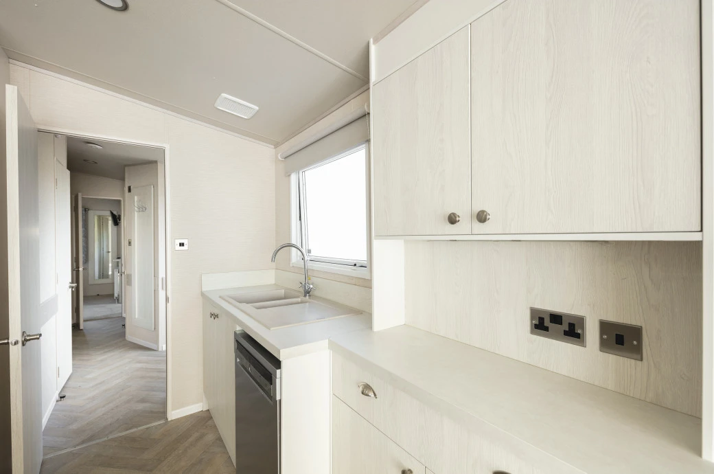 Lake view caravan interior