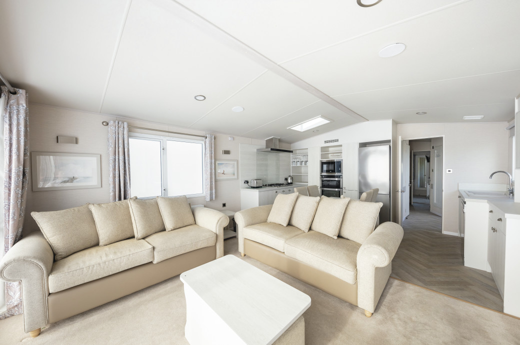 Gold caravan interior