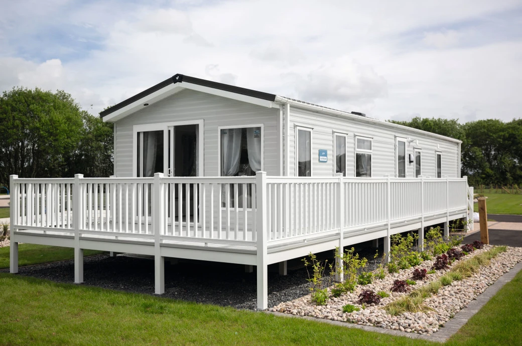 Lake view caravan exterior