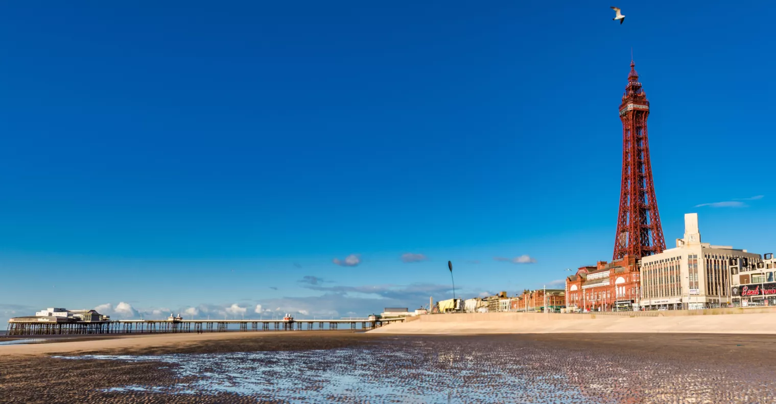 Blackpool tower and beach